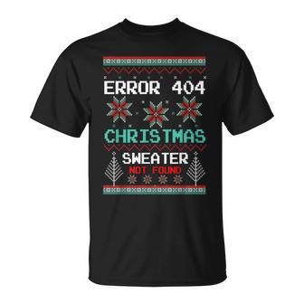 Error 404 Ugly Christmas Sweater Not Found Christmas T-Shirt - Monsterry