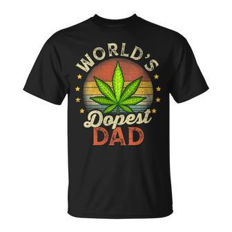 Funny Fathers Day 420 Weed Dad Vintage Worlds Dopest Dad Gift For Womens Gift For Women Unisex T-Shirt | Mazezy