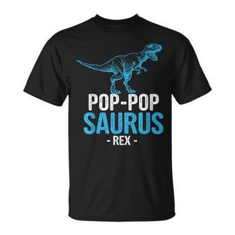 Funny Fathers Day Gift For Grandpa Poppop Saurus Rex Unisex T-Shirt | Mazezy