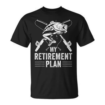 Funny Fishing My Retirement Plan Fishing Graphic Unisex T-Shirt - Seseable