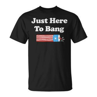 Funny Fourth Of July 4Th Of July Im Just Here To Bang 2 Unisex T-Shirt - Monsterry