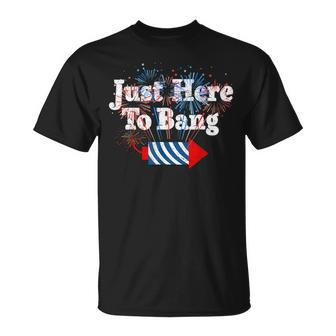 Funny Fourth Of July 4Th Of July Im Just Here To Bang 3 Unisex T-Shirt - Monsterry