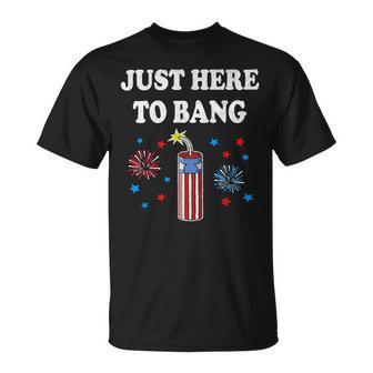 Funny Fourth Of July 4Th Of July Im Just Here To Bang 4 Unisex T-Shirt - Monsterry
