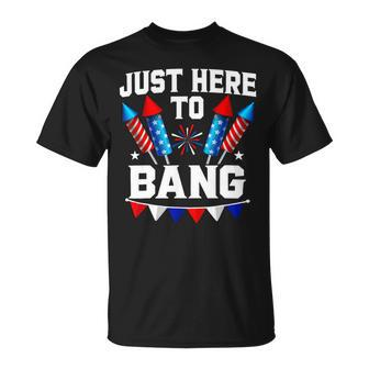 Funny Fourth Of July 4Th Of July Im Just Here To Bang 7 Unisex T-Shirt - Monsterry