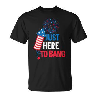 Funny Fourth Of July 4Th Of July Im Just Here To Bang 9 Unisex T-Shirt - Monsterry