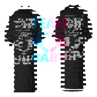 Funny Gender Reveal Of Team Healthy Baby Party Supplies Unisex T-Shirt - Monsterry