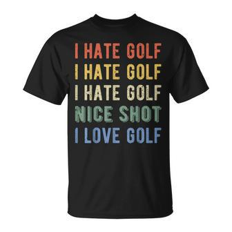 Golfer I Hate Golf T-Shirt - Seseable
