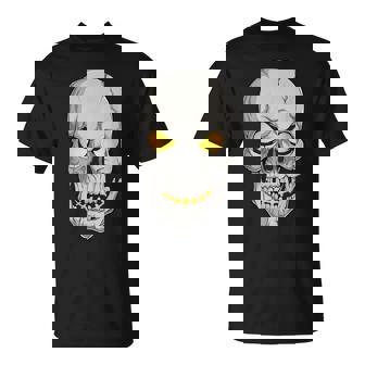 Funny Halloween Jack O Lantern Scary Skull Skull Lover Halloween Funny Gifts Unisex T-Shirt | Mazezy