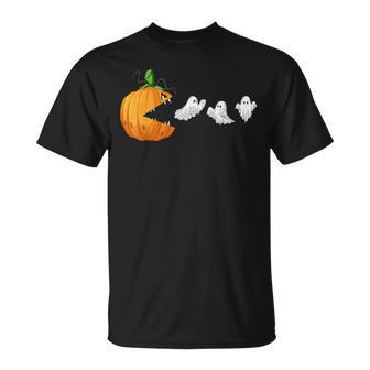 Halloween Scary Pumpkin Ghosts Creepy Halloween Gamer T-Shirt - Monsterry CA