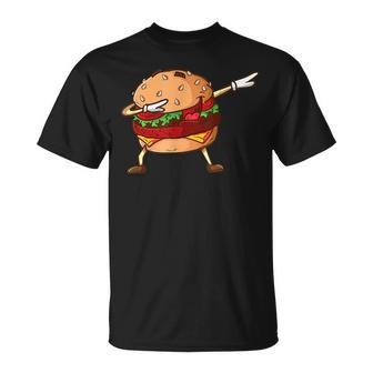 Funny Hamburger Dabbing Cheeseburger Lover Dabbing Ideas Unisex T-Shirt - Seseable
