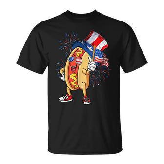 Funny Hotdog Usa Flag America Independence Day 4Th Of July Usa Funny Gifts Unisex T-Shirt | Mazezy