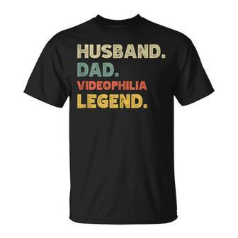 Husband Dad Videophilia Legend Vintage Retro T-Shirt | Mazezy
