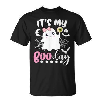 Its My Boo Day Cute Halloween Birthday Ghost Pink Bow T-Shirt - Monsterry AU