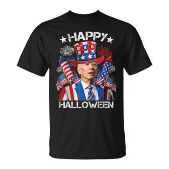 Funny Joe Biden 4Th Of July Happy Halloween Firework Unisex T-Shirt | Mazezy