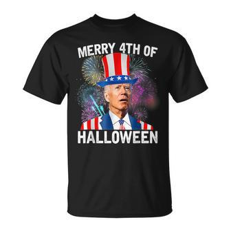 Funny Joe Biden 4Th Of July Merry 4Th Of Halloween Unisex T-Shirt - Monsterry DE