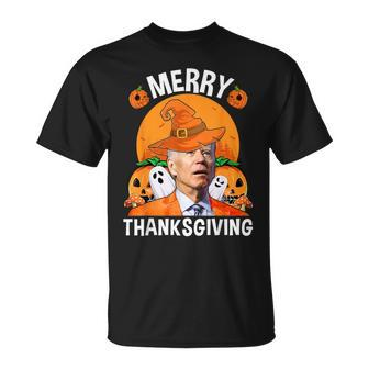 Joe Biden Happy Halloween Merry Thanksgiving T-Shirt - Seseable