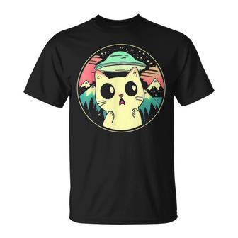 Kawaii Cat Aliens And Ufo T-Shirt