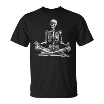 Meditation Yoga Skeleton Halloween T-Shirt - Monsterry CA