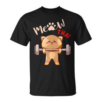 Funny Meow Thai Design For Thai Weightlifting Sport Lovers Unisex T-Shirt - Monsterry CA