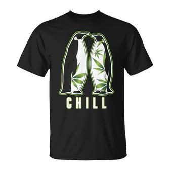 Penguin Marijuana Chill Weed 420 Marijuana Bud Pun T-Shirt | Mazezy UK