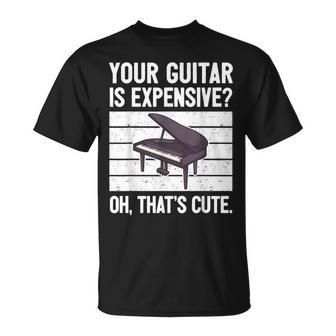 Piano Player Pianist Musician Saying I Guitar T-Shirt | Mazezy