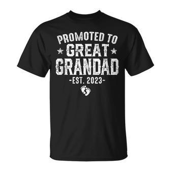 Funny Promoted To Great Grandad 2023 Vintage New Daddy Daddy Funny Gifts Unisex T-Shirt | Mazezy