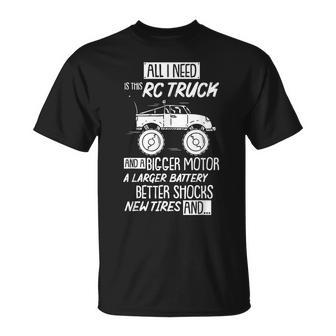 Funny Rc Racing Rc Truck Radio Controlled Rc Car Saying Gift Racing Funny Gifts Unisex T-Shirt | Mazezy
