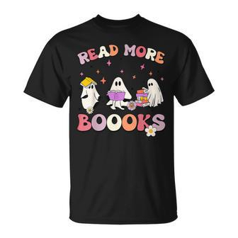 Read More Books Halloween Ghost Teacher Book Lovers T-Shirt - Monsterry