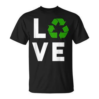 Recycling Symbol Environmental Planet I Love Recycle T-Shirt | Mazezy