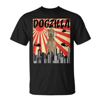 Retro Japanese Dogzilla Weimaraner T-Shirt | Mazezy