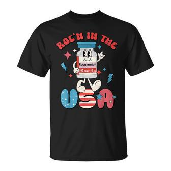 Funny Retro Vial Rocn In The Usa Happy 4Th Of July Vibes Usa Funny Gifts Unisex T-Shirt | Mazezy