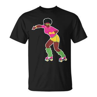 Funny Roller Skating Derby 70S 80S Skater Afro Girl Gifts Unisex T-Shirt | Mazezy UK