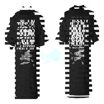 Shark Lover My Human Costume Great White Shark T-Shirt - Monsterry