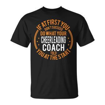 Funny Sport Coaches And Player Gift Funny Cheerleading Coach Cheerleading Funny Gifts Unisex T-Shirt | Mazezy
