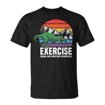 Funny T Rex Gym Exercise Workout Fitness Motivational Runner 2 Unisex T-Shirt - Monsterry AU