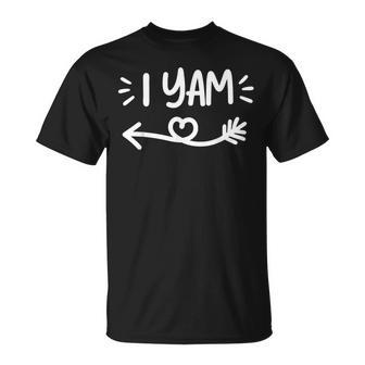 Thanksgiving Couples She's My Sweet Potato Yes I Yam T-Shirt | Mazezy