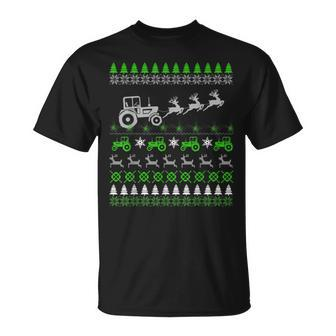 Tractor Farmer Ugly Christmas Sweaters T-Shirt | Mazezy
