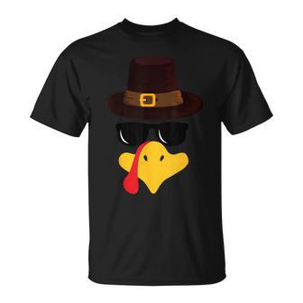 Turkey Face Matching Family Thanksgiving Pilgrim Party T-Shirt - Seseable