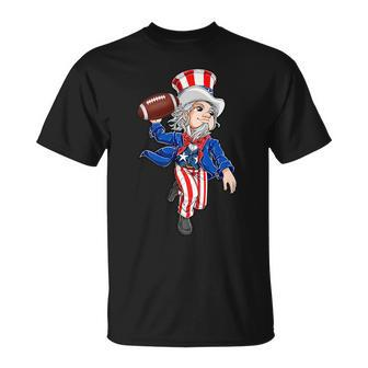 Funny Uncle Sam Football American Flag Indepedence Day Boys Unisex T-Shirt | Mazezy UK