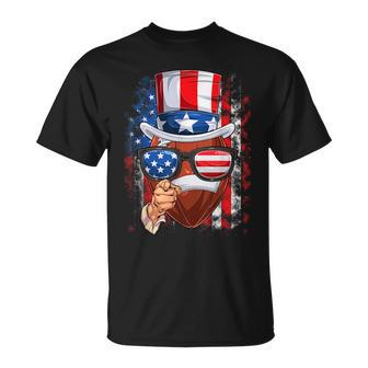 Funny Uncle Sam Football Ball Usa Indepedence Day Men Boys Unisex T-Shirt | Mazezy