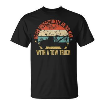 Never Underestimate An Old Man With A Tow Truck Men T-Shirt - Seseable