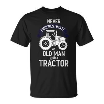Never Underestimate An Old Man With A Tractor T-Shirt - Monsterry DE