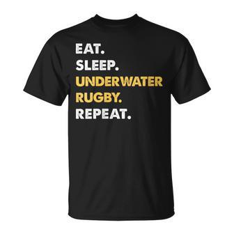 Underwater-Rugby Eat Sleep Underwater-Rugby Repeat T-Shirt | Mazezy
