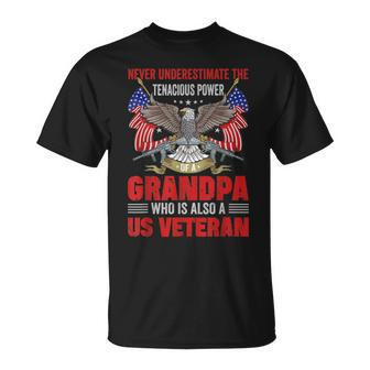 Veteran Grandpa Never Underestimate T-Shirt - Thegiftio UK