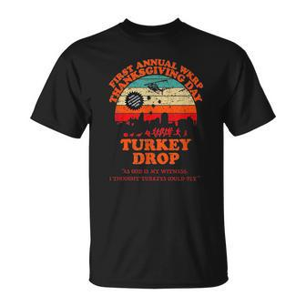 Funny Wkrp Turkey Drop Turkey Thanksgiving Turkey Fly Gifts For Turkey Lovers Funny Gifts Unisex T-Shirt | Mazezy CA