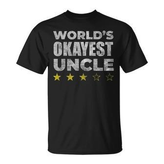 Funny Worlds Okayest Uncle - Vintage Style Unisex T-Shirt | Mazezy UK