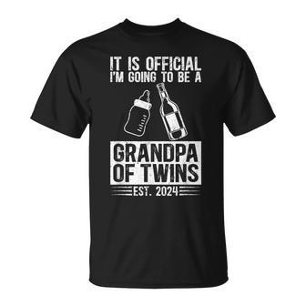 Be Future Grandpa Of Twins Promoted To Grandpa Of Twins 2024 T-Shirt | Mazezy