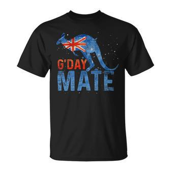 G Day Mate Kangaroo Aussie Animal Australia Flag Australia Unisex T-Shirt - Monsterry AU