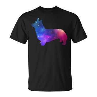 Galaxy Corgi Dog Space And Stars Lover Gift Unisex T-Shirt | Mazezy