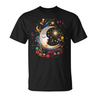 Galaxy Night Sky Moon Lunar Stars Sun Love Sun Funny Gifts Unisex T-Shirt | Mazezy